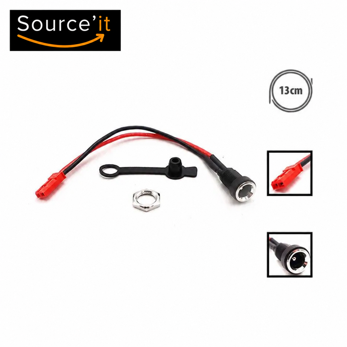 Port de Charge KuKirin G3 Jack 5,5 mm avec Câblage – capuchon et écrou inclus - Source'IT