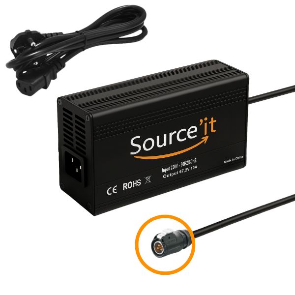 Chargeur sur-ron light bee 60V-67,2V 10A avec connecteur d'origine – Source’it
