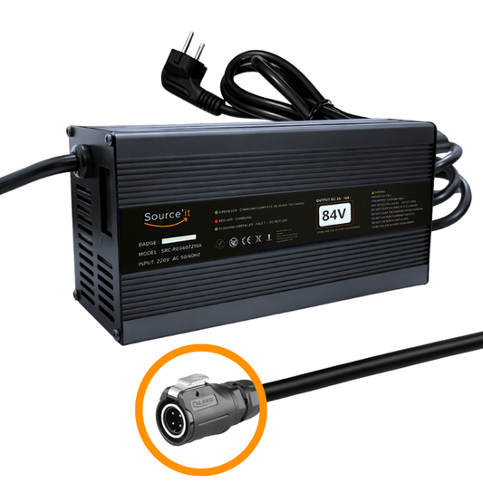 Chargeur réglable E ride PRO SR 72V-84V 10A (Batterie d'origine)1 - Source'IT