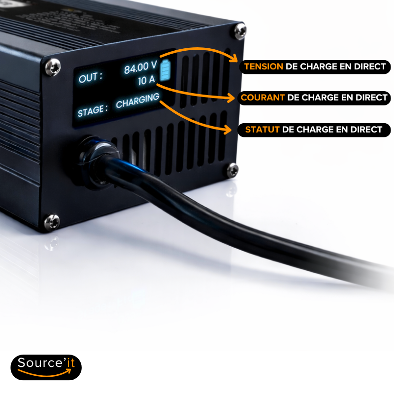 Chargeur Externe Moto électrique Horwin CR6 72V-84V 10A - Source'IT