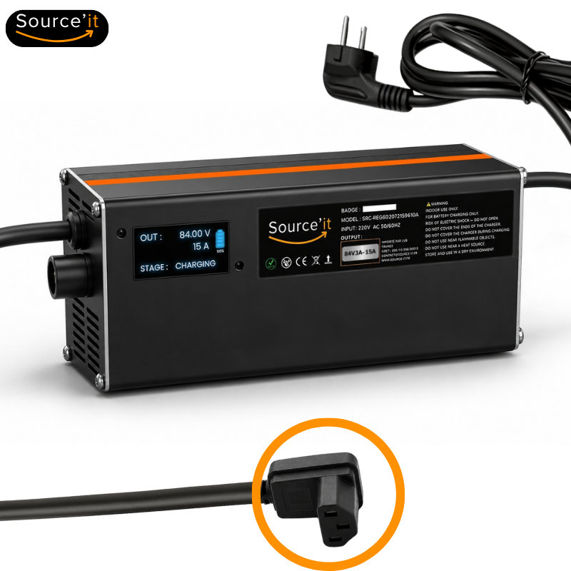 Chargeur Externe Moto électrique Horwin CR6 72V-84V 15A - Source'IT