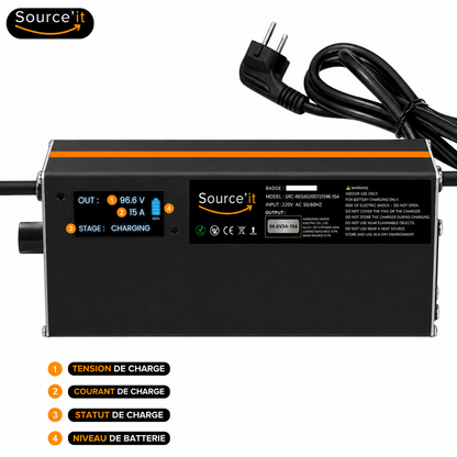 Chargeur Réglable Ultra Rapide Rovoron S7 84V-96.6V 15A LP16 - Source'IT
