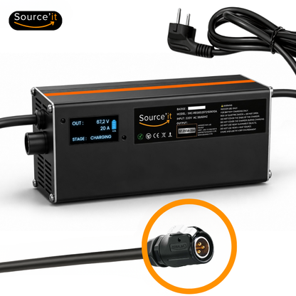 Chargeur Réglable Ultra Rapide Sur-Ron Light bee 60V-67.2V 20A (Batterie d'origine) - Source'IT