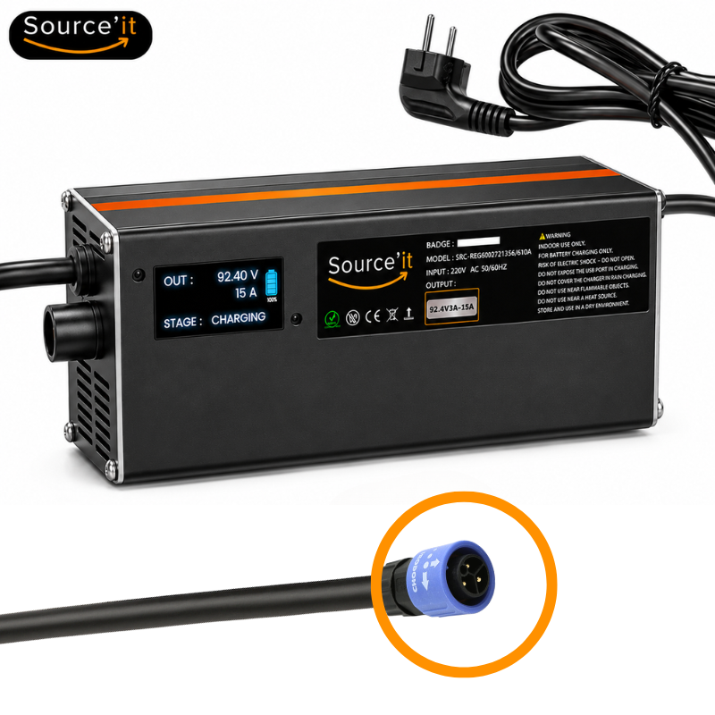 Chargeur Sur-Ron 80V-92,4V 15A (Batterie Custom 80V) Chogori Talaria - Source'IT