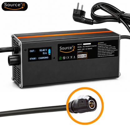 Chargeur Sur-Ron 80V-92,4V 15A (Batterie Custom 80V) LP20-2 - Source'IT