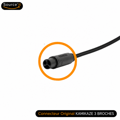 Connecteur original Kamikaze 3 broches pour Chargeur Trottinette Électrique Kamikaze K1 48V-54,6V 2A