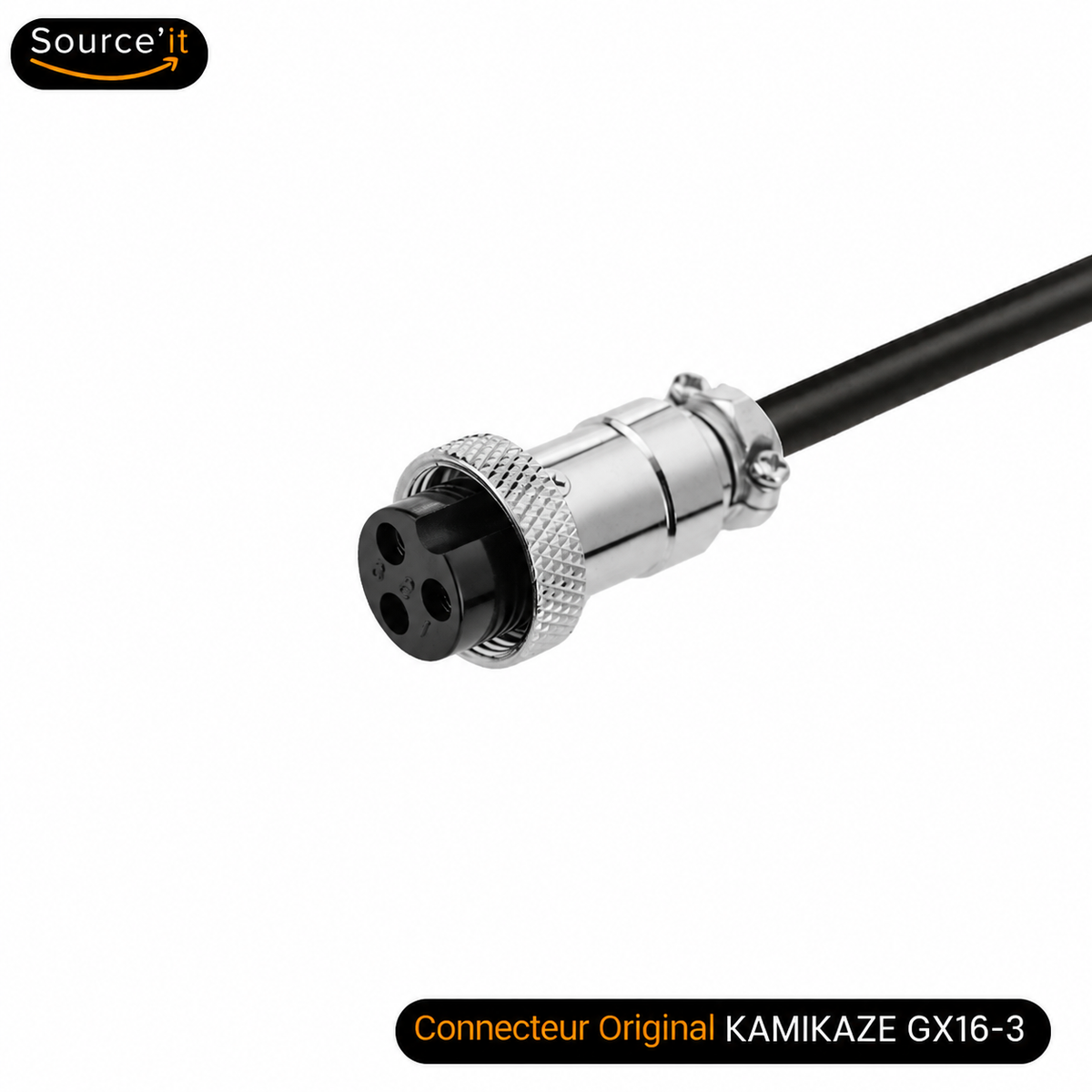 Connecteur original Kamikaze GX16-3 pour Chargeur Rapide Trottinette Électrique Kamikaze K1 Lite 48V-54,6V 4A