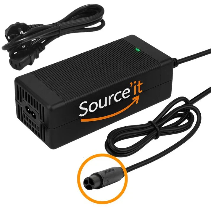 Chargeur Trottinette Électrique Kamikaze K1 Max 52V-58,8V 2A – Connecteur Kamikaze 3 broches – Source’IT