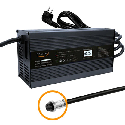 Chargeur Ultra Rapide Dualtron Victor, Victor Luxury et Victor Luxury Limited 60V-67,2V 10A GX16-3 - Source'IT