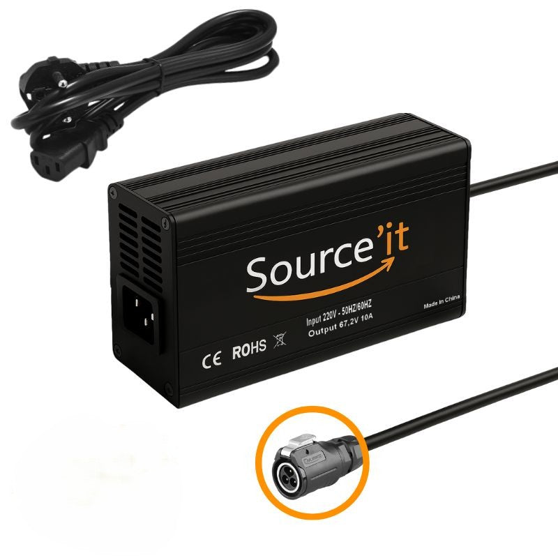 Chargeur Ultra Rapide Dualtron Victor, Victor Luxury et Victor Luxury LIMITED 60V-67,2V 10A LP16 Garantie 2 ans - Source'IT