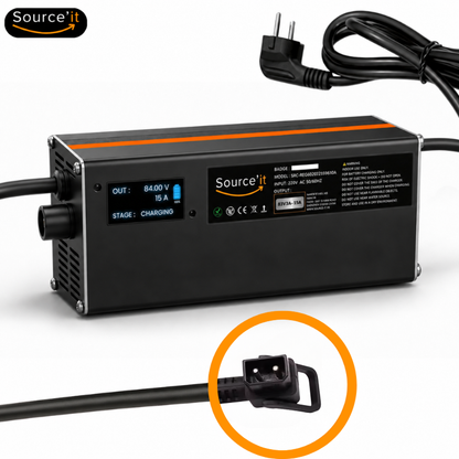 Chargeur Ultra Rapide Réglable Golden Lion JS2B 3000W 72V-84V 15A avec connecteur d'origine - Source'IT