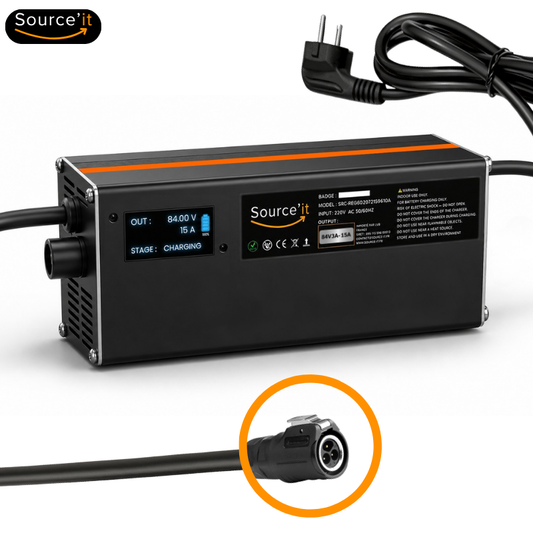 Chargeur Ultra Rapide Teverun Fighter 7260R 72V-84V 15A LP16 - Source'IT