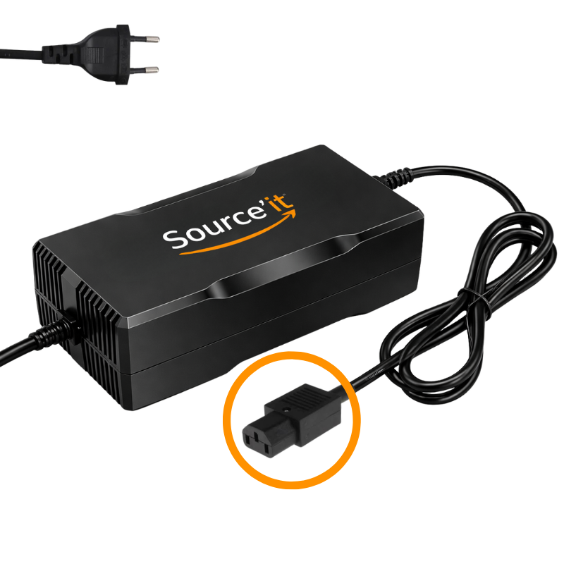 Chargeur Ultra Rapide Trottinette Électrique OOTD T10 48V-54,6V 5A – Boîtier plastique et connecteur original OOTD – Source’IT