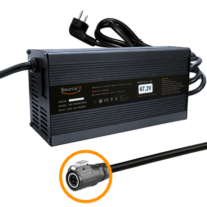 Chargeur réglable E ride PRO MINI 60V-67,2V 10A (Batterie d'origine) - Source'IT