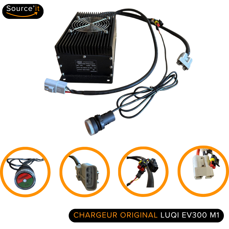 Chargeur voiture sans permis LUQI EV300 M1 72V-84V 25A - Source'IT