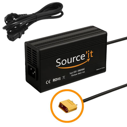 Chargeurs pour batterie custom 72V-84V 10A Sur-Ron Light Bee XT90 - Source'IT