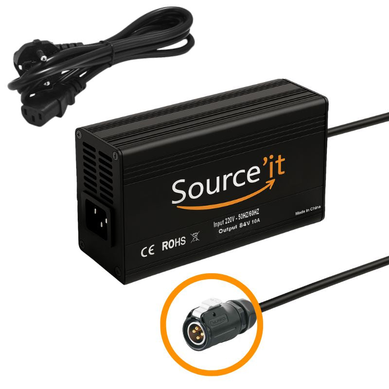 Chargeurs pour batterie custom 72V-84V 10A Sur-Ron Light bee LP20 4pin - Source'IT