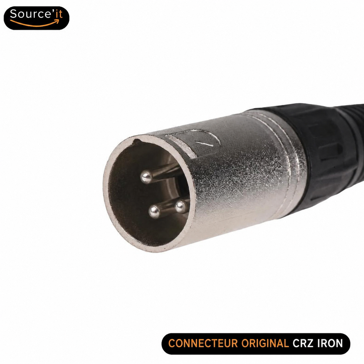 Connecteur original CRZ IRON XLR 3 broches pour Chargeur CRZ IRON 5000W 60V-67,2V 2A - Source'IT