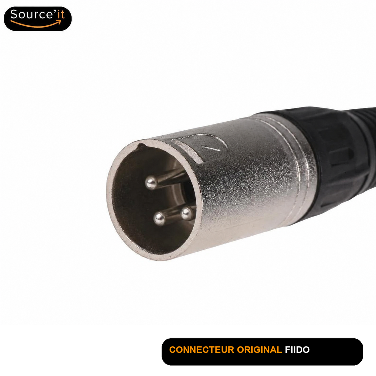 Connecteur original Fiido XLR 3 broches pour Chargeur Fiido T2 2024 48V-54,6V 2A - Source'IT