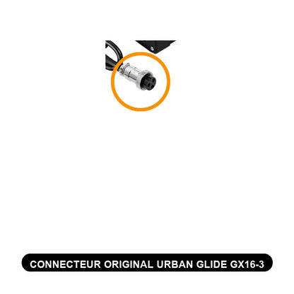 Connecteur original Urban Glide GX16-3 pour Chargeur Urban Glide EON X 60V-67,2V 2A avec connecteur GX16-3 - Source'IT