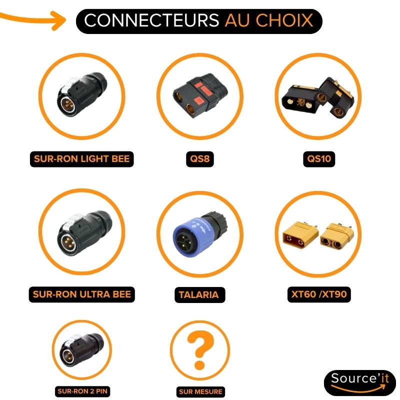 Connecteur au choix pour chargeur 72V Sur-Ron Light bee custom - Source'IT