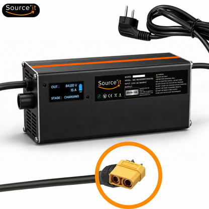 Cargador ajustable Sur-Ron Light Bee Custom 72V-84V 15A conector XT90 - Source'IT