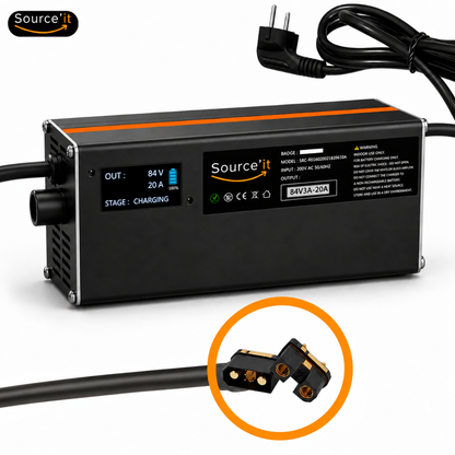 Cargador ultrarrápido ajustable Sur-Ron Light Bee Custom 72V-84V 20A conector QS10 - Source'IT