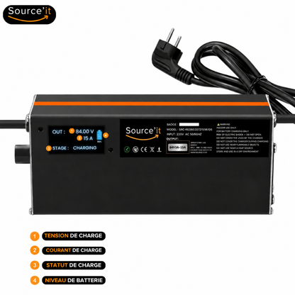 Ecran du chargeur Save My Battery 84V 15A